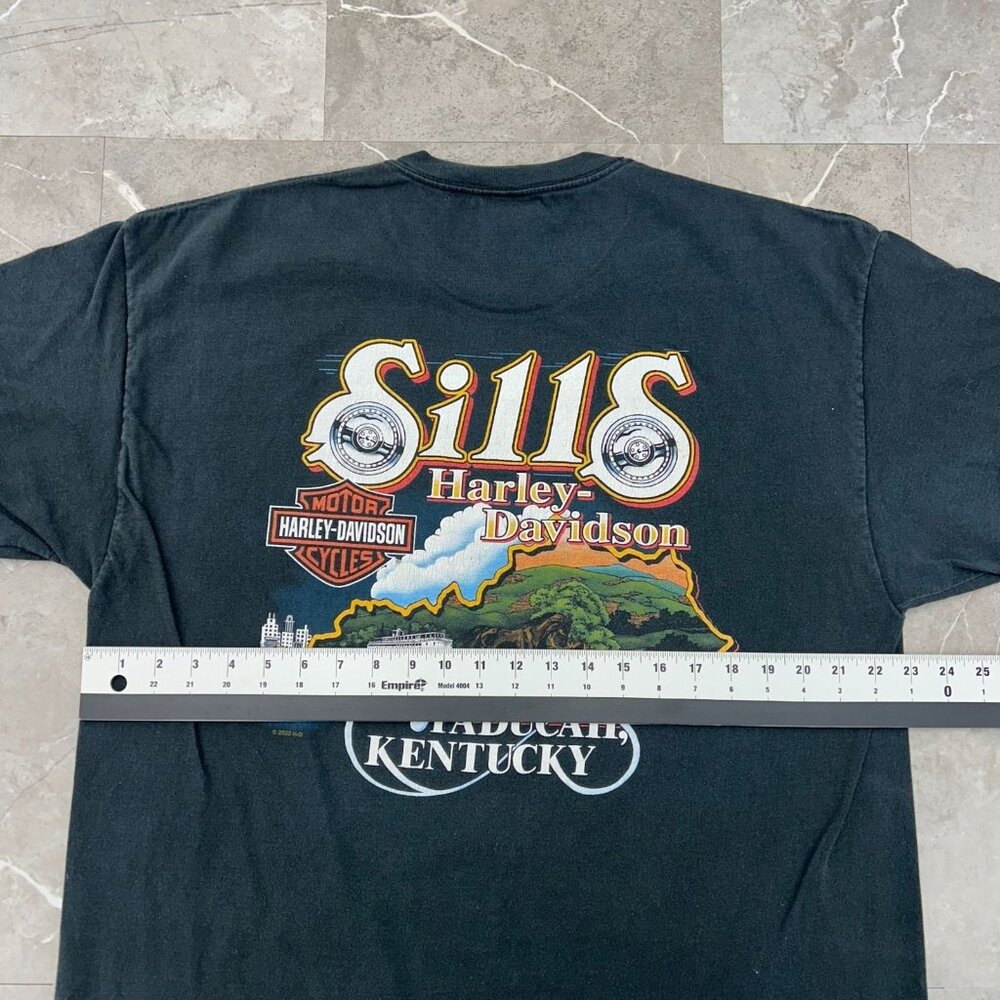 Vintage Harley Davidson Graphic‎ Tee Mens XL Eagle Lightning Distressed Black - Picture 7 of 9